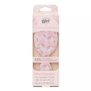 NIB LoveShackFancy x Wet Brush Mini Detangler brush in Rose Beaux